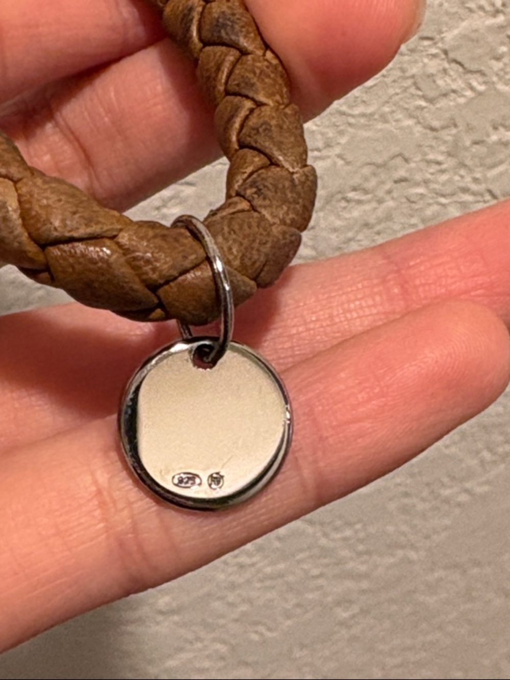 Bottega Veneta Braided Brown Leather Keychain Loop 925 - Picture 6 of 8